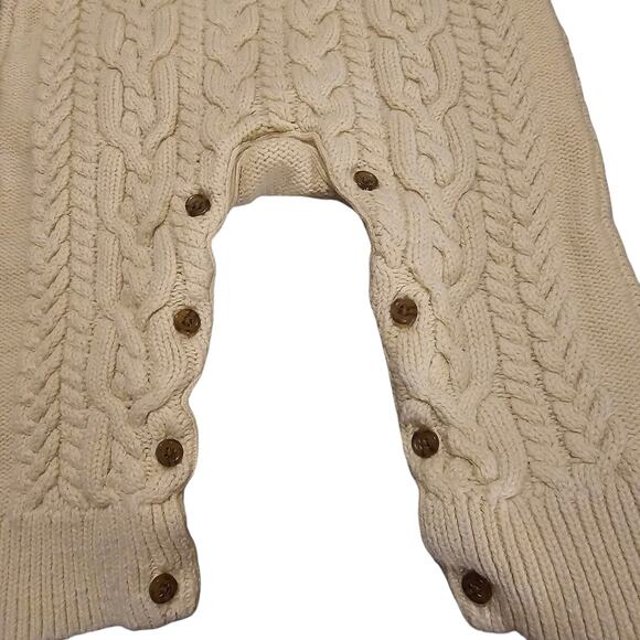 Baby Gap Cable Knit Long Sleeve One-Piece in French Vanilla Size 6-12 Months - Picture 4 of 7
